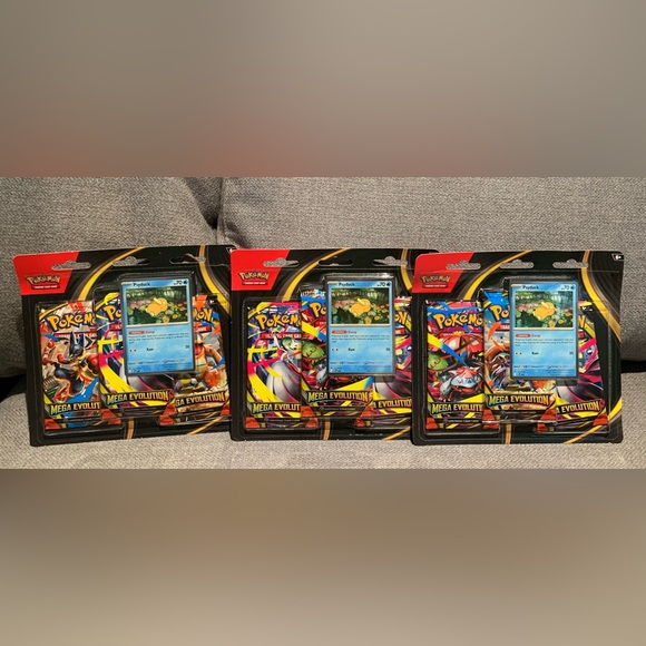 LOT OF 3 Pokémon TCG Mega Evolution 3-Pack Blister – Psyduck Promo Sealed Cards - Picture 5 of 6